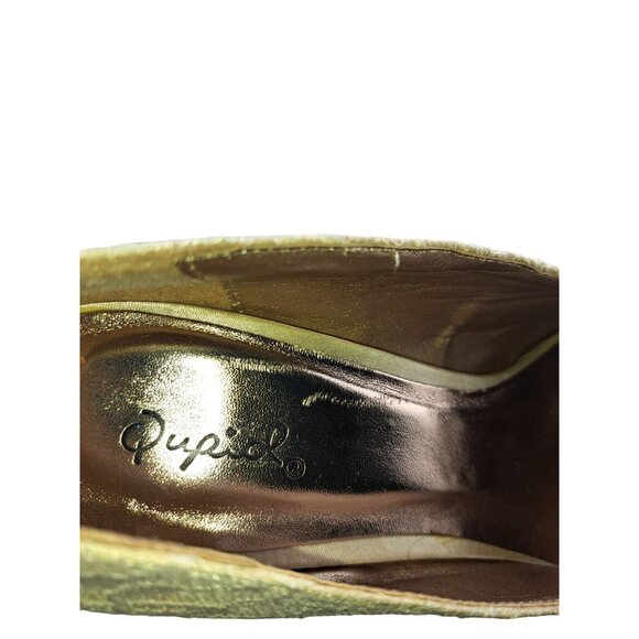 NEW Qupid Womens Embroidered Off White Platform Lace Lucite Chunky Heels 10 - Picture 9 of 9